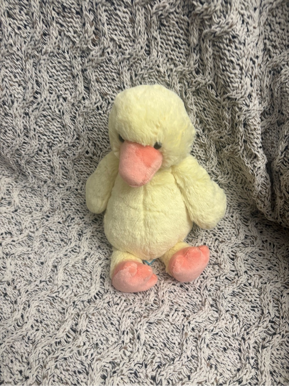 Jellycat Yellow Duck Plush with Pink Beak and Feet